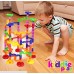 Kiddie Play Marble Run Set for Kids 75 Translucent Marbulous Pieces + 30 Glass Marbles B07FHKS19D